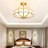 Modern Flower Shape Frosted Glass Flush Mount Light for Bedrooms and Hallways