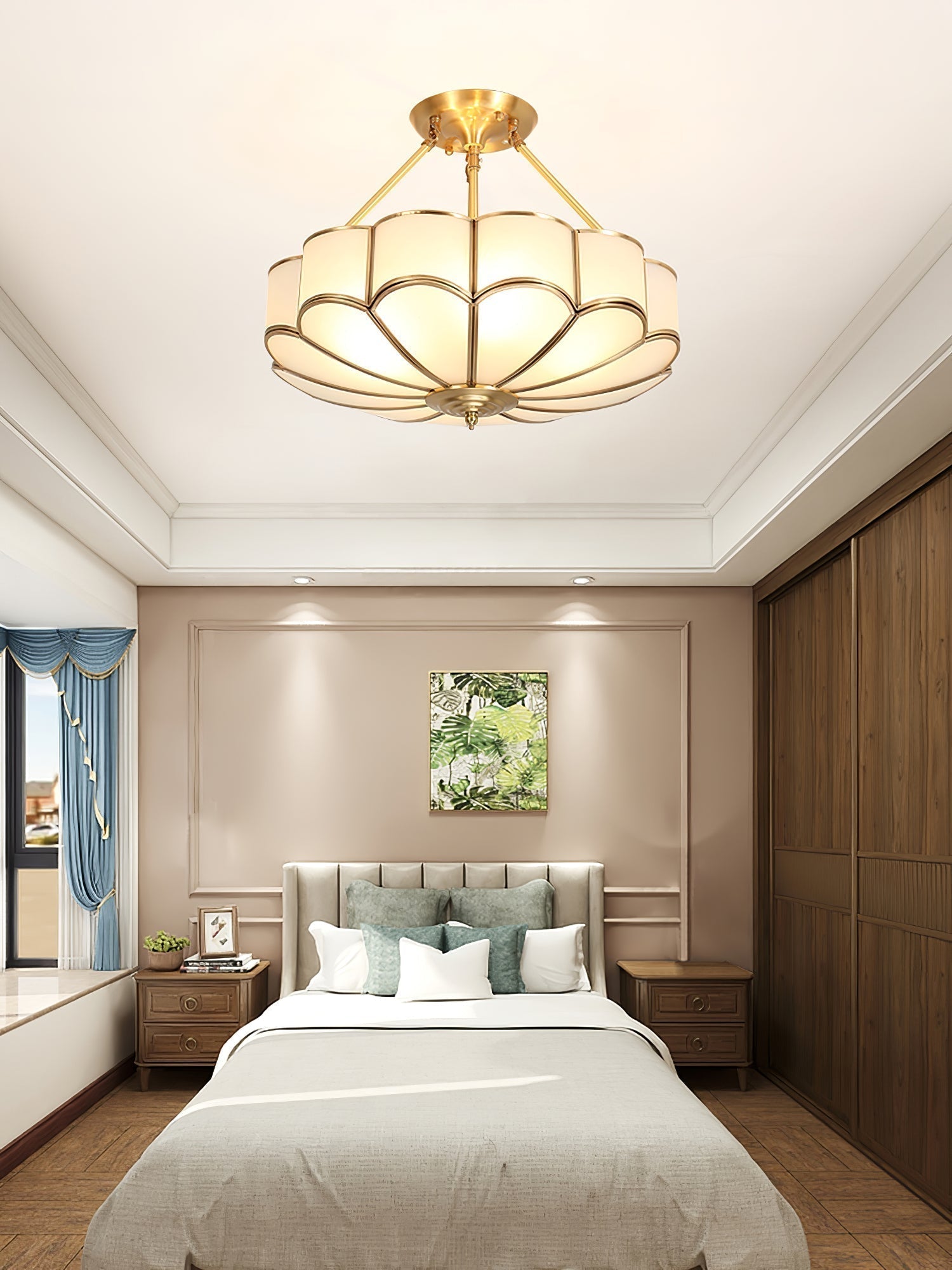 Modern Flower Shape Frosted Glass Flush Mount Light for Bedrooms and Hallways