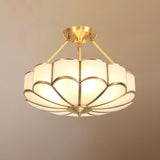 Modern Flower Shape Frosted Glass Flush Mount Light for Bedrooms and Hallways