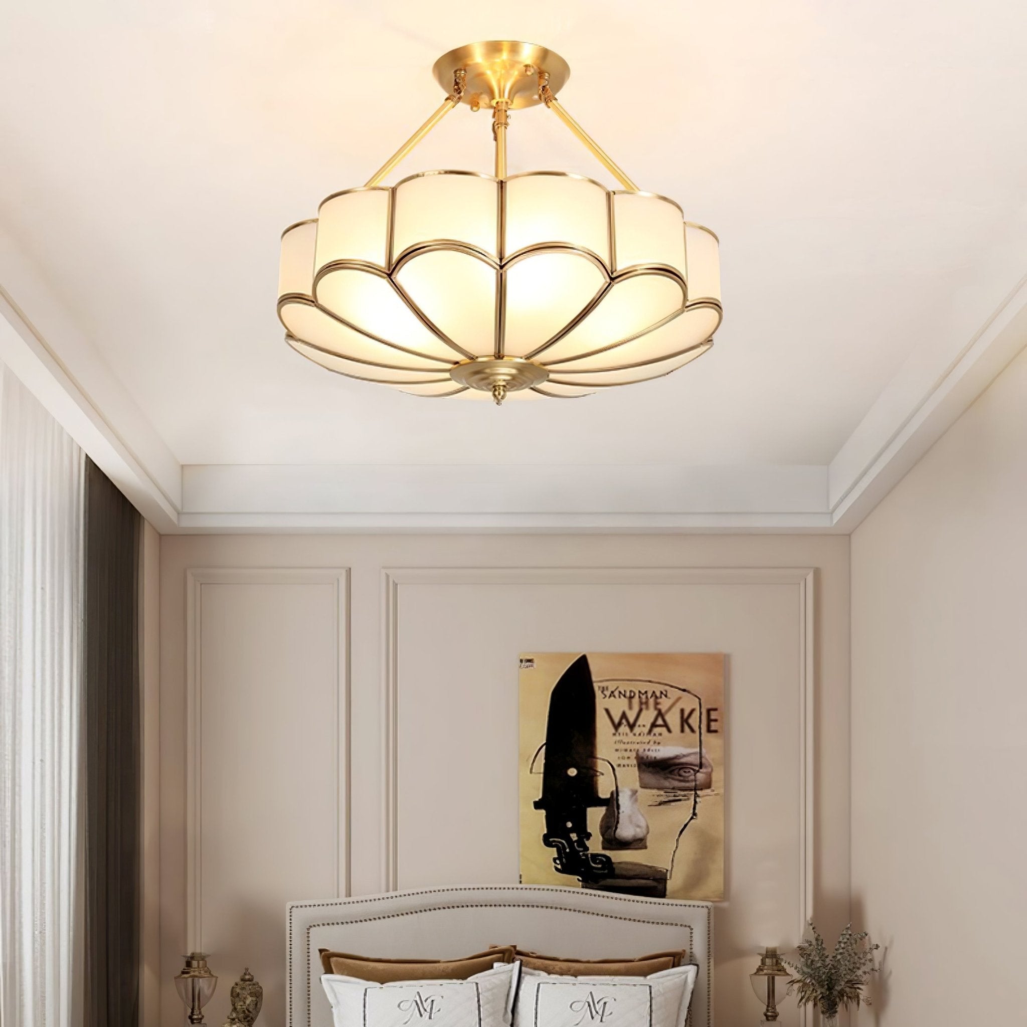 Modern Flower Shape Frosted Glass Flush Mount Light for Bedrooms and Hallways