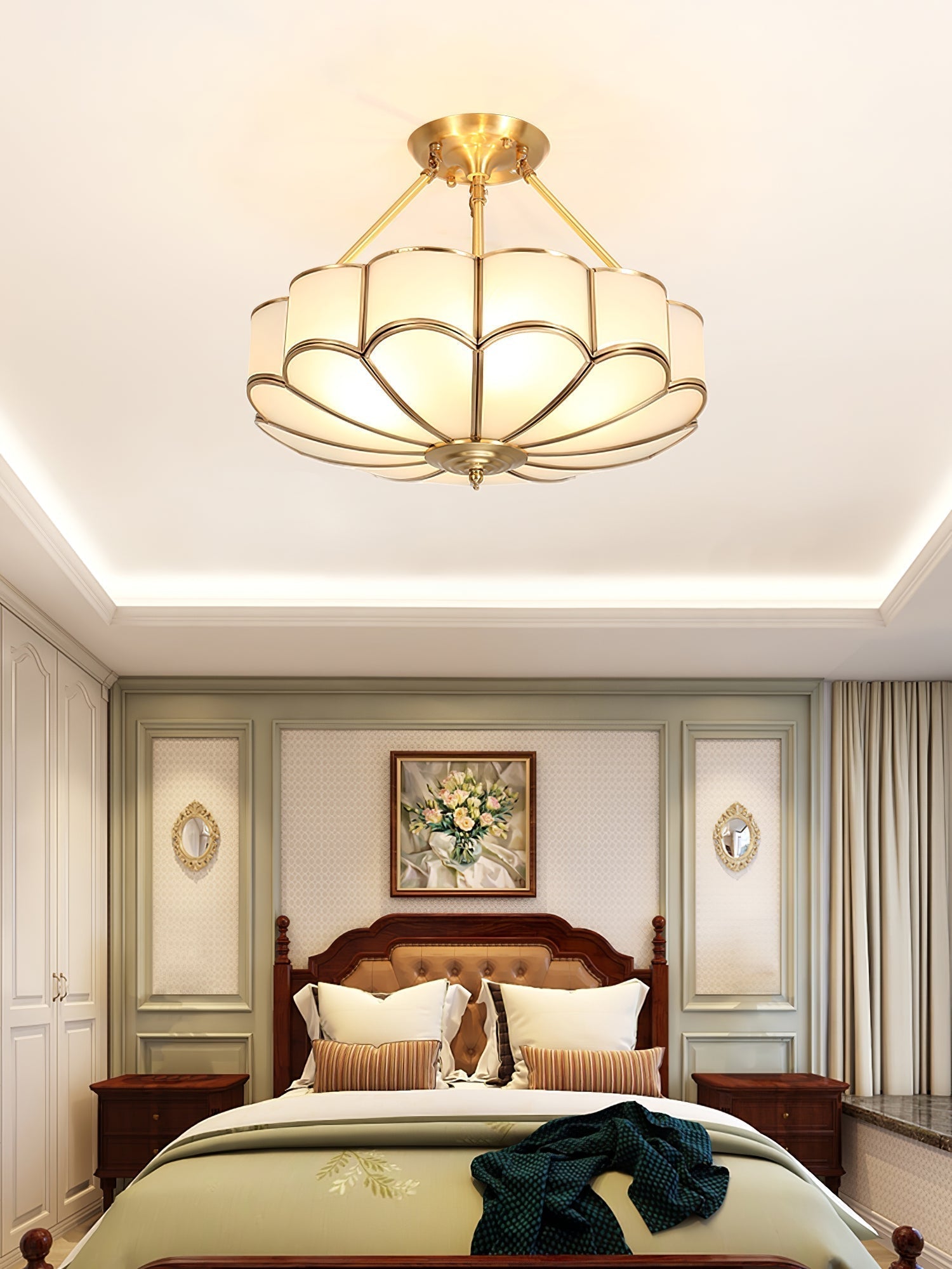 Modern Flower Shape Frosted Glass Flush Mount Light for Bedrooms and Hallways