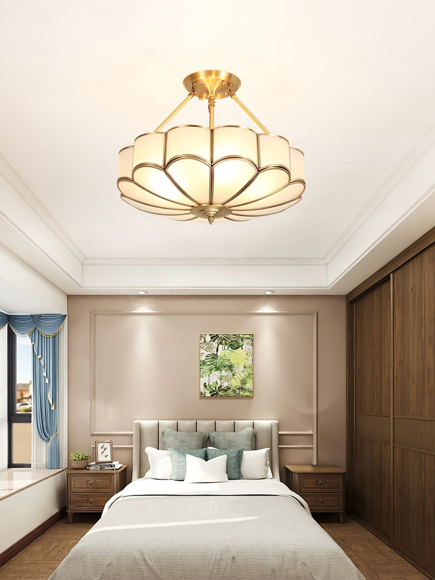 Modern Flower Shape Frosted Glass Flush Mount Light for Bedrooms and Hallways