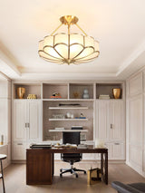 Modern Flower Shape Frosted Glass Flush Mount Light for Bedrooms and Hallways