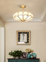 Modern Flower Shape Frosted Glass Flush Mount Light for Bedrooms and Hallways