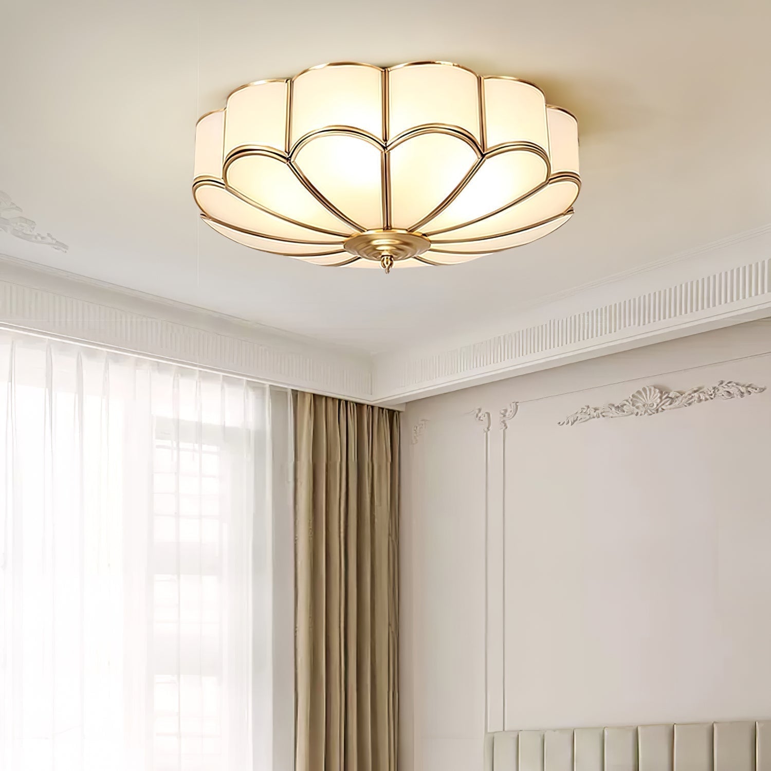 elegant-flower-shape-glass-flush-mount-ceiling-light-brass-floral-lighting-fixture