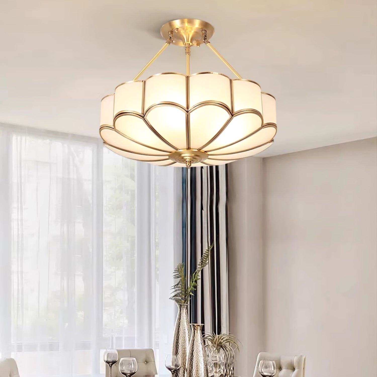 Modern Flower Shape Frosted Glass Flush Mount Light for Bedrooms and Hallways