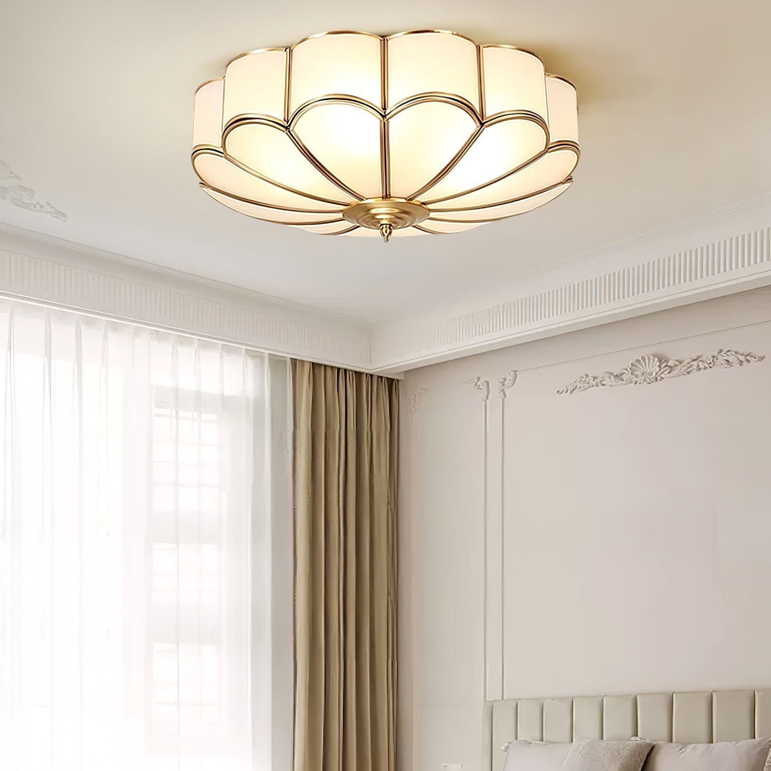 elegant-flower-shape-glass-flush-mount-ceiling-light-brass-floral-lighting-fixture