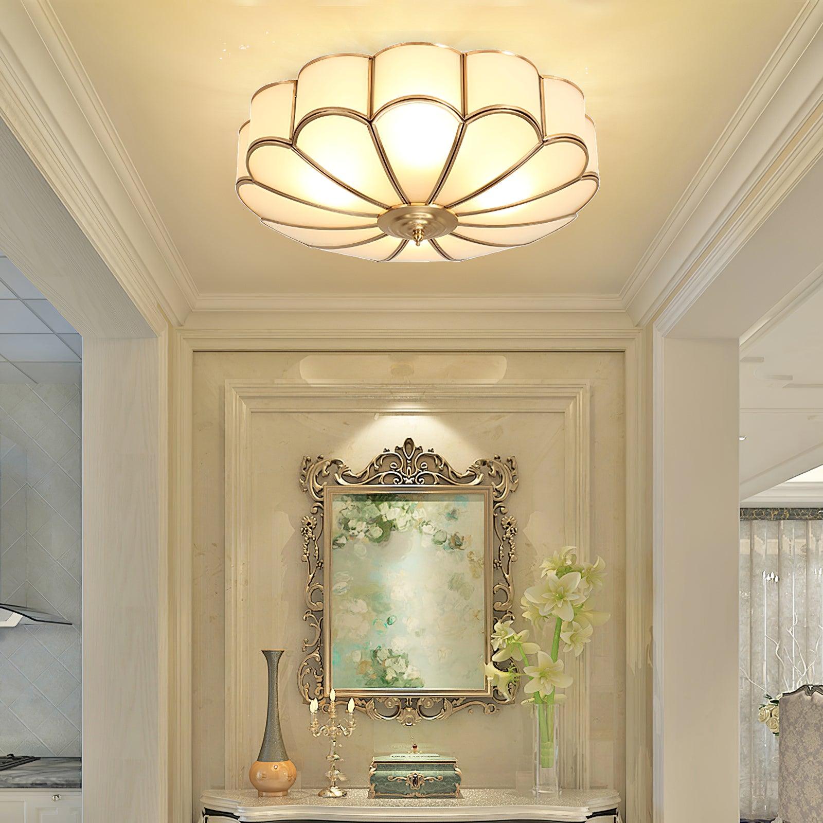 elegant-flower-shape-glass-flush-mount-ceiling-light-brass-floral-lighting-fixture