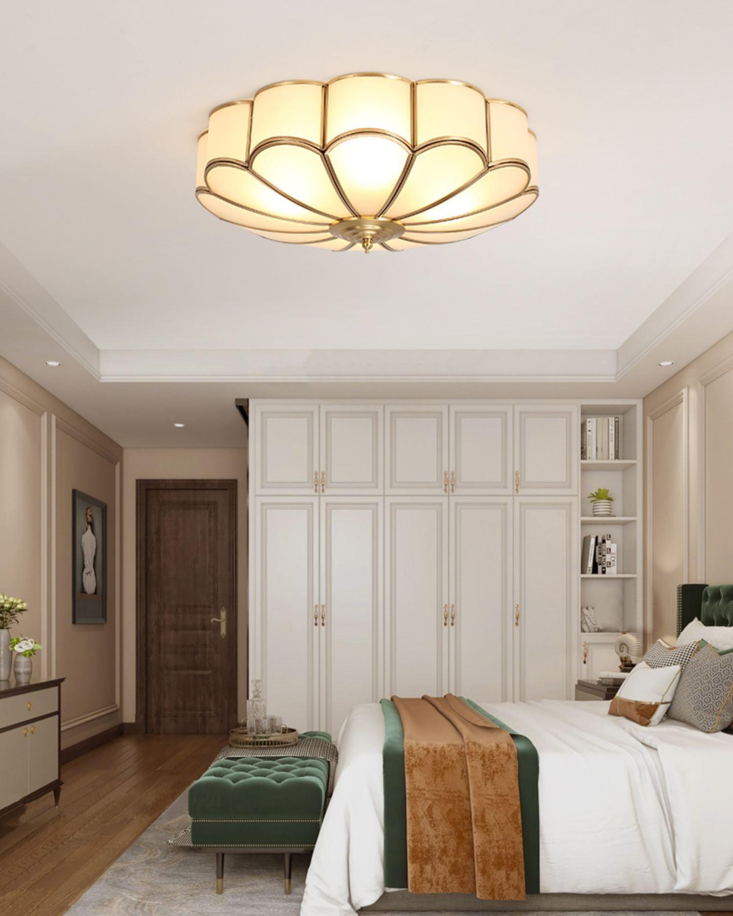 elegant-flower-shape-glass-flush-mount-ceiling-light-brass-floral-lighting-fixture