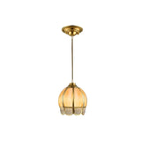 antique-style-flower-shaped-brass-pendant-light-with-gold-corrugated-glass-shade