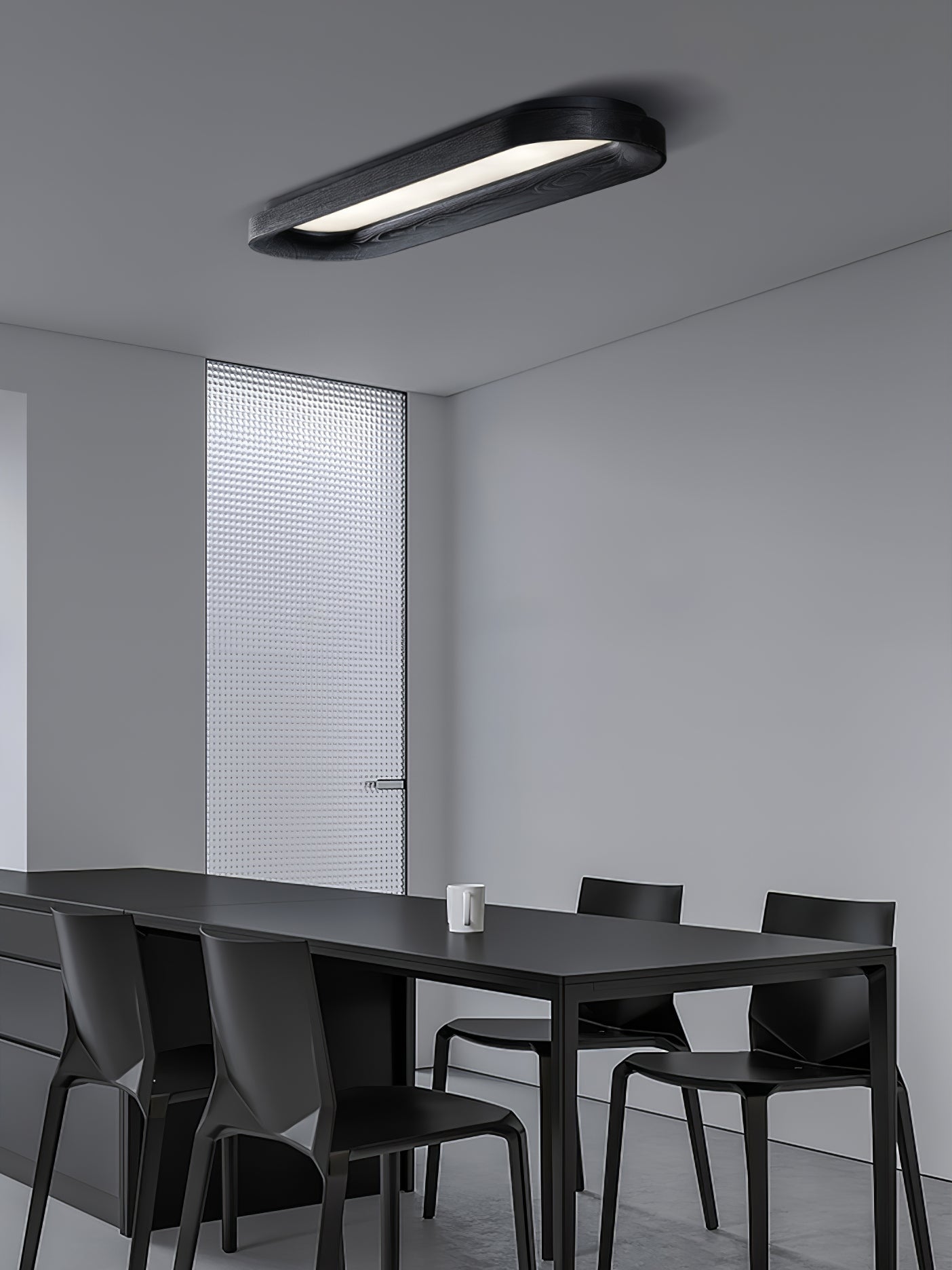 Modern Minimalist Organic Flowing Cloud LED Ceiling Light with Wood Frame and Acrylic Diffuser