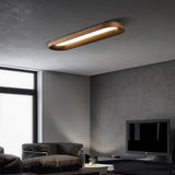 Modern Minimalist Organic Flowing Cloud LED Ceiling Light with Wood Frame and Acrylic Diffuser