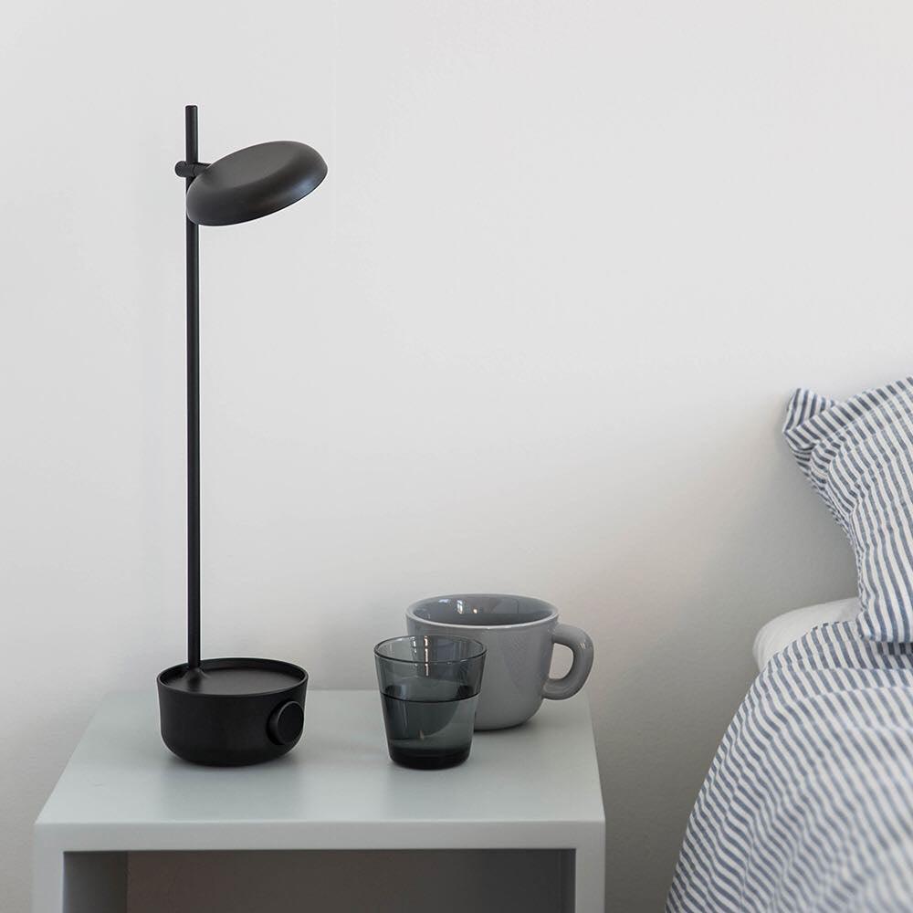 Focal Adjustable LED Desk Lamp with Storage Base and Rotating Head
