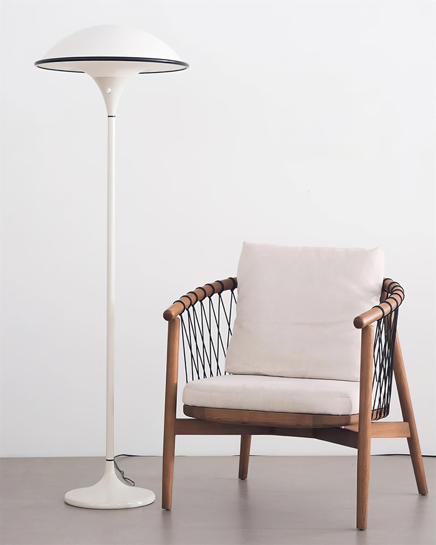 Fontana Modern Standing Lamp with Saucer Shade and Metal Pole for Ambient Lighting