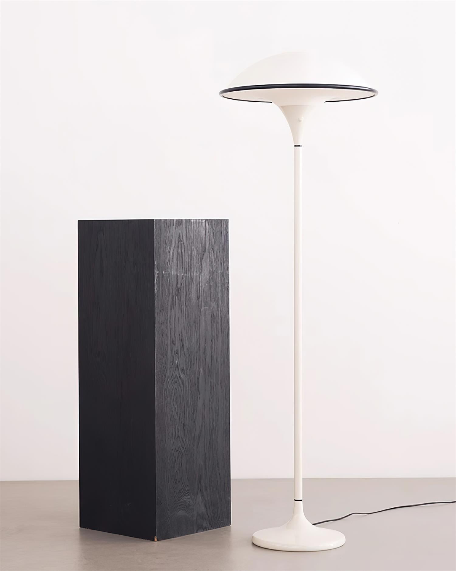 Fontana Modern Standing Lamp with Saucer Shade and Metal Pole for Ambient Lighting
