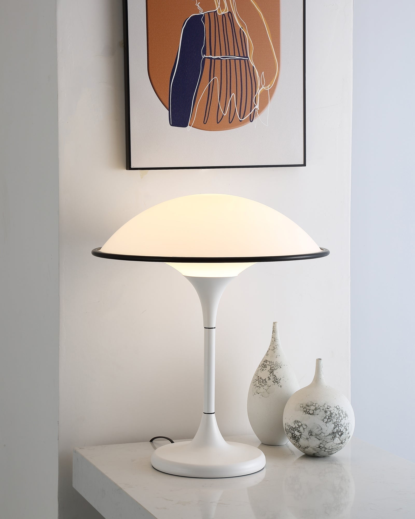 Modern Fontana Dome Table Lamp Retro Minimalist Metal Desk Light for Bedroom Office Living Room