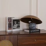 Formosa Modern Marble Sphere Table Lamp with Bronze Metal Tilt Shade for Bedroom and Living Room