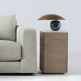 Formosa Modern Marble Sphere Table Lamp with Bronze Metal Tilt Shade for Bedroom and Living Room