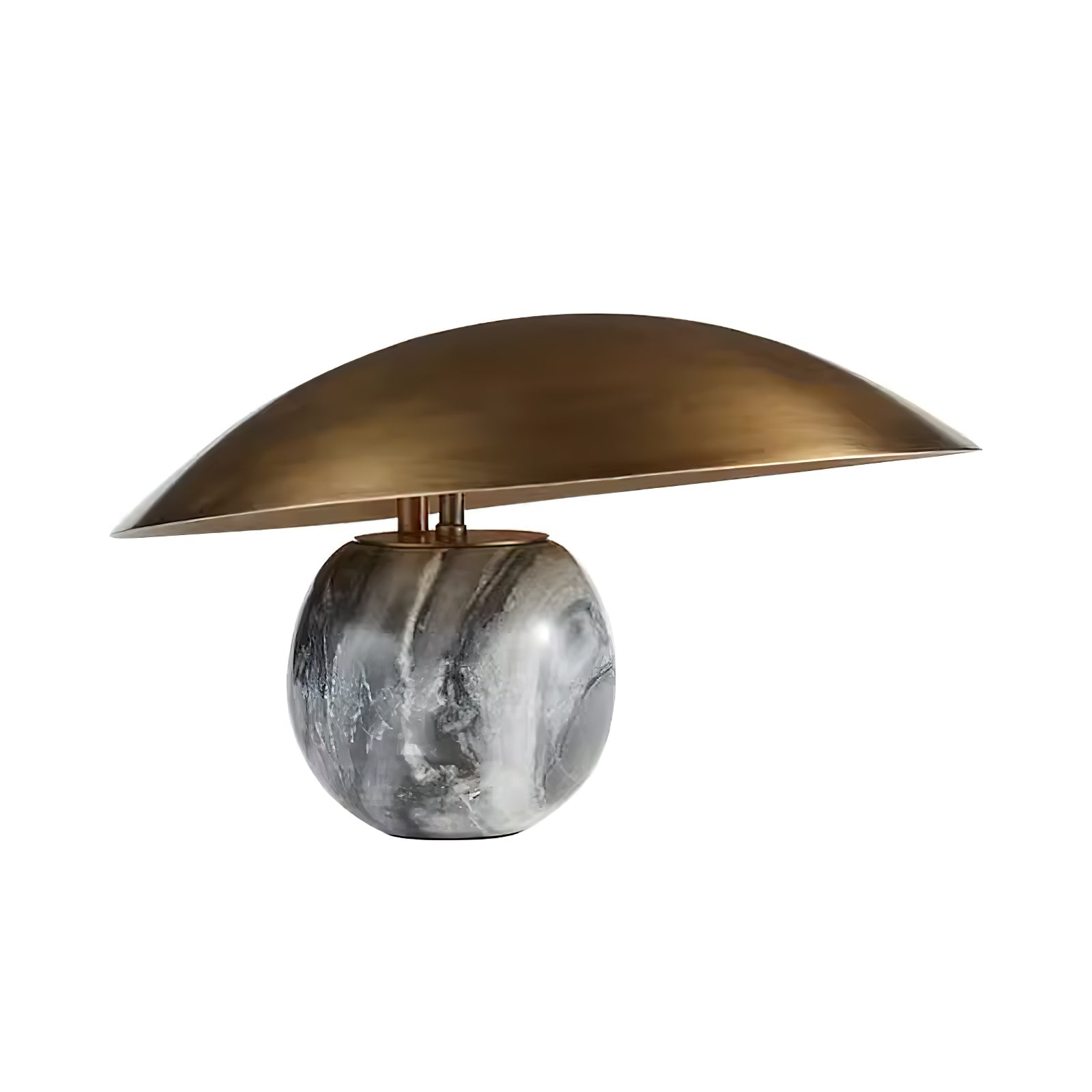 Formosa Modern Marble Sphere Table Lamp with Bronze Metal Tilt Shade for Bedroom and Living Room