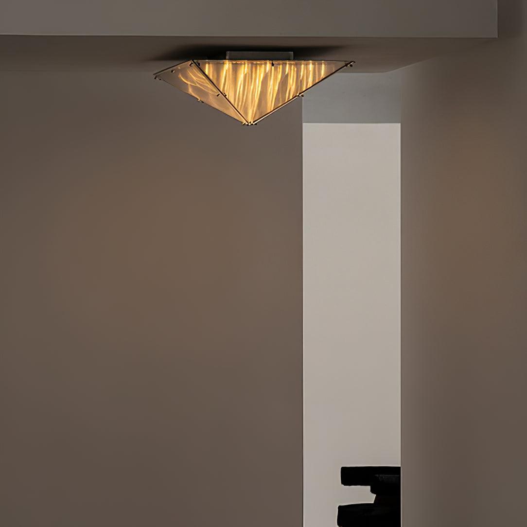 Fragment Textured Glass Ceiling Light Chrome Modern Gothic Architectural LED Lamp
