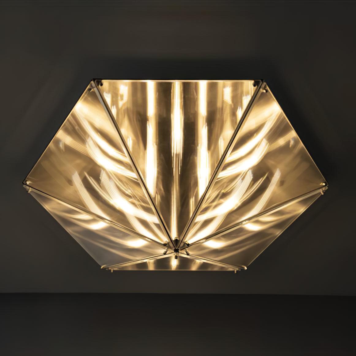 Fragment Textured Glass Ceiling Light Chrome Modern Gothic Architectural LED Lamp