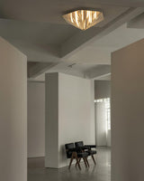 Fragment Textured Glass Ceiling Light Chrome Modern Gothic Architectural LED Lamp