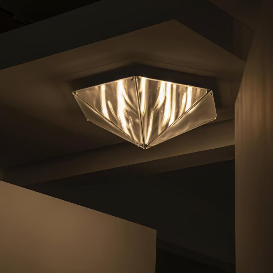Fragment Textured Glass Ceiling Light Chrome Modern Gothic Architectural LED Lamp