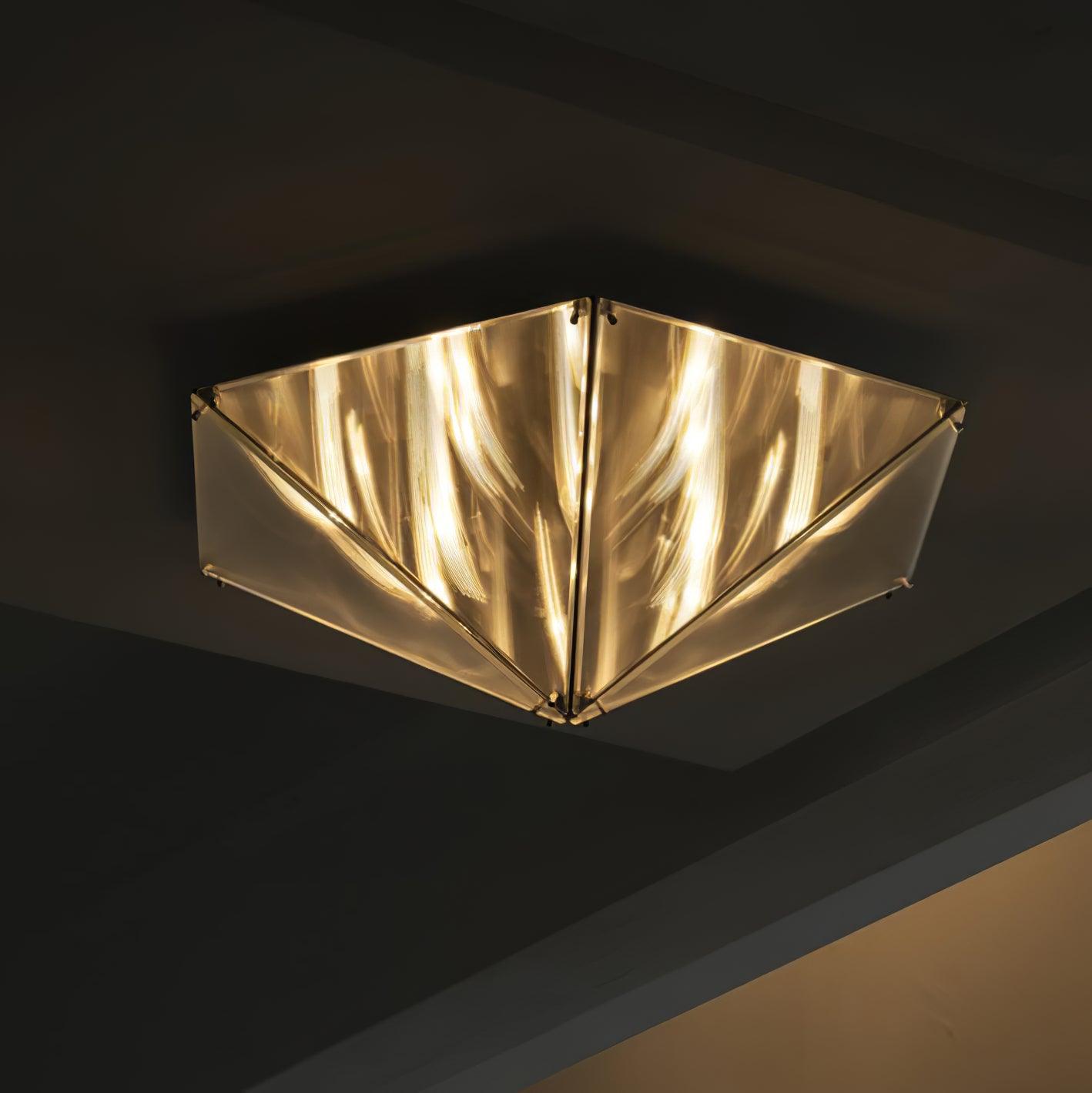 Fragment Textured Glass Ceiling Light Chrome Modern Gothic Architectural LED Lamp