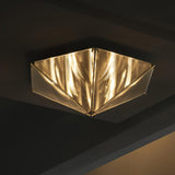 Fragment Textured Glass Ceiling Light Chrome Modern Gothic Architectural LED Lamp