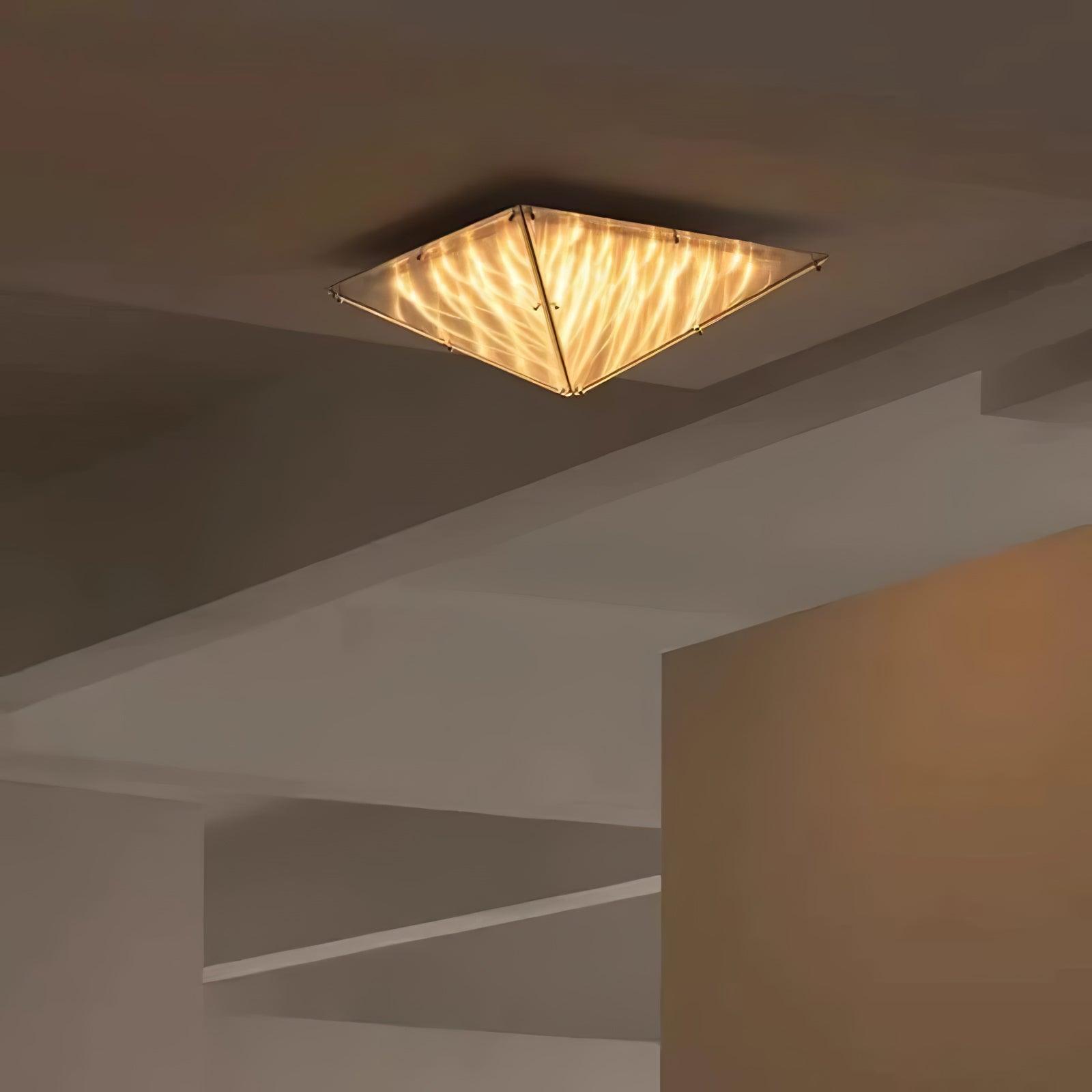 Fragment Textured Glass Ceiling Light Chrome Modern Gothic Architectural LED Lamp
