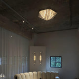 Fragment Textured Glass Ceiling Light Chrome Modern Gothic Architectural LED Lamp