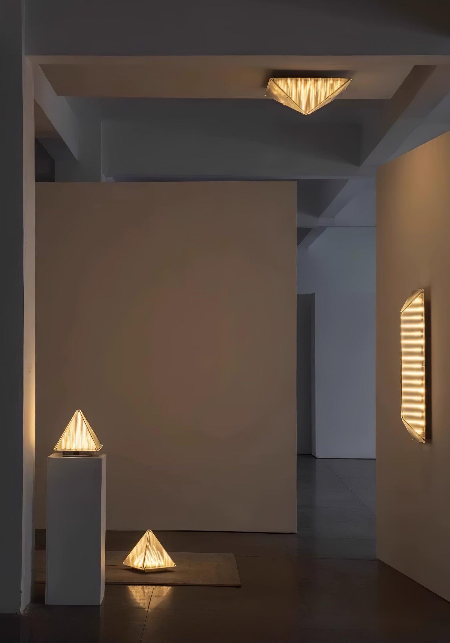 Fragment Textured Glass Ceiling Light Chrome Modern Gothic Architectural LED Lamp