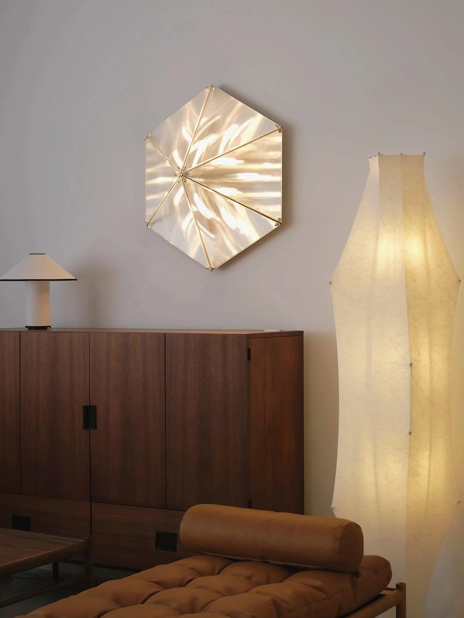 Fragment Textured Glass Ceiling Light Chrome Modern Gothic Architectural LED Lamp