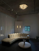 Fragment Textured Glass Ceiling Light Chrome Modern Gothic Architectural LED Lamp