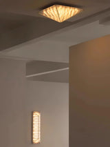 Fragment Textured Glass Ceiling Light Chrome Modern Gothic Architectural LED Lamp