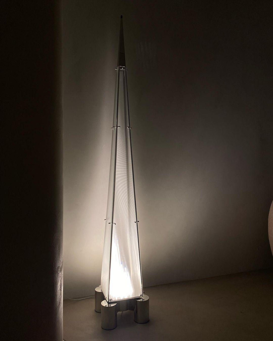 Modern Patterned Glass LED Torchiere Floor Lamp Elegant Gothic Style Standing Light