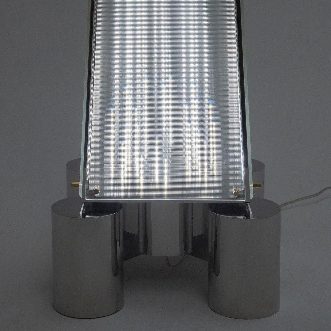 Modern Patterned Glass LED Torchiere Floor Lamp Elegant Gothic Style Standing Light