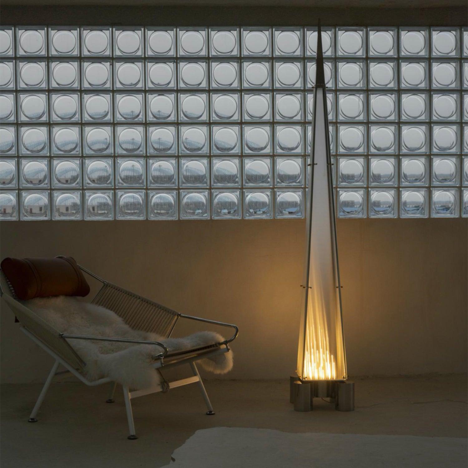 Modern Patterned Glass LED Torchiere Floor Lamp Elegant Gothic Style Standing Light