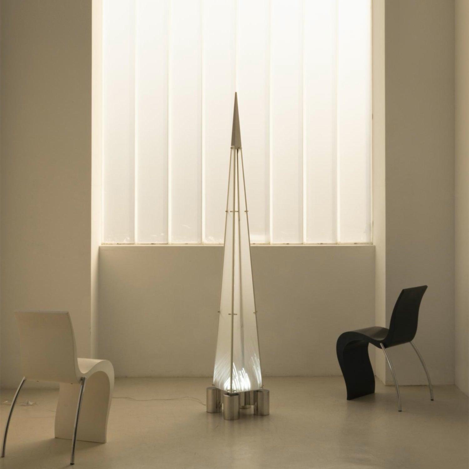 Modern Patterned Glass LED Torchiere Floor Lamp Elegant Gothic Style Standing Light