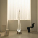 Modern Patterned Glass LED Torchiere Floor Lamp Elegant Gothic Style Standing Light