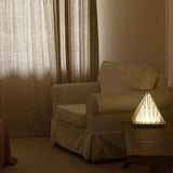 Modern Architectural Patterned Glass LED Table Lamp Chrome Finish Bedside Desk Light