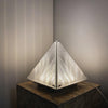 Modern Architectural Patterned Glass LED Table Lamp Chrome Finish Bedside Desk Light