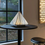 Modern Architectural Patterned Glass LED Table Lamp Chrome Finish Bedside Desk Light