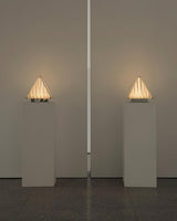 Modern Architectural Patterned Glass LED Table Lamp Chrome Finish Bedside Desk Light