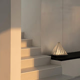 Modern Architectural Patterned Glass LED Table Lamp Chrome Finish Bedside Desk Light