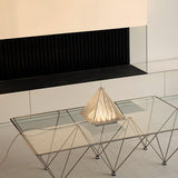 Modern Architectural Patterned Glass LED Table Lamp Chrome Finish Bedside Desk Light