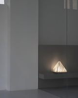 Modern Architectural Patterned Glass LED Table Lamp Chrome Finish Bedside Desk Light