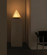 Modern Architectural Patterned Glass LED Table Lamp Chrome Finish Bedside Desk Light