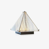 Modern Architectural Patterned Glass LED Table Lamp Chrome Finish Bedside Desk Light