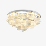 Modern French Petal LED Flush Mount Ceiling Light with Glass Shade